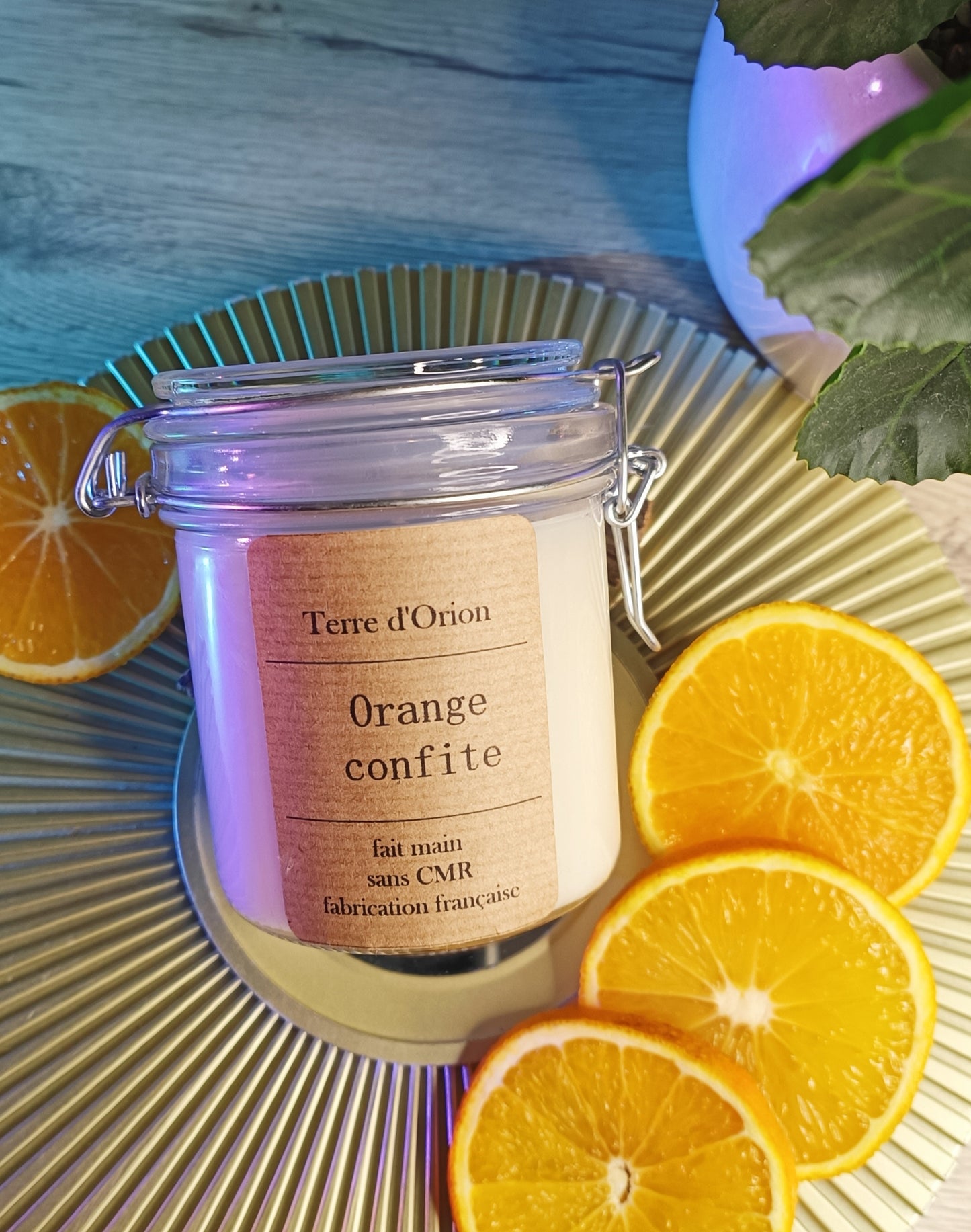 Bougie orange confite